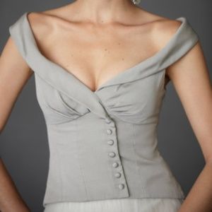 BHLDN Hitherto Silk Off Shoulder Top